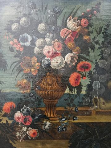 Huile sur toile "vase fleuri"